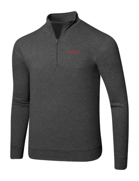Dark Heather Grey 8.5 oz Ring Spun 1/4 Zip Pullover Sweatshirt w/Revlon Logo