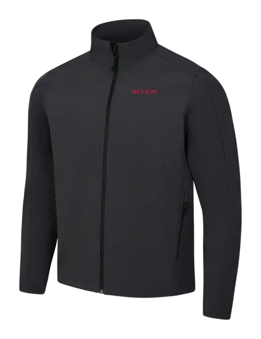 Black Charcoal Heather Core Soft Shell Jacket w/Revlon Logo