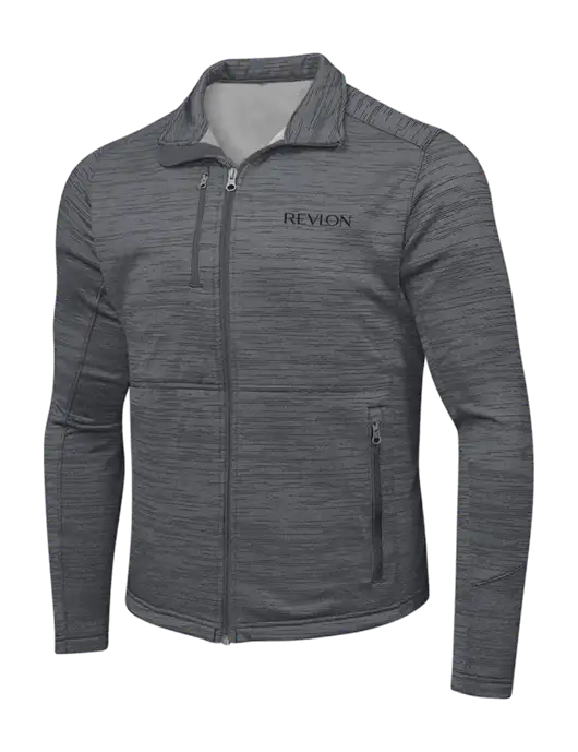 Medium Grey Digi Stripe Fleece Jacket w/Revlon Logo