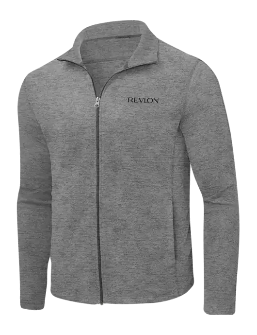 Medium Grey Heather Microfleece Full-Zip Jacket w/Revlon Logo