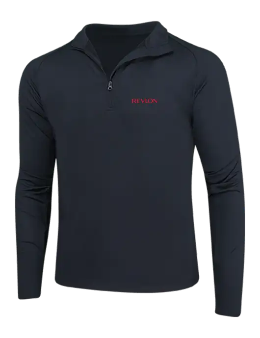 Black Sport Wick Stretch 1/4 Zip Pullover w/Revlon Logo