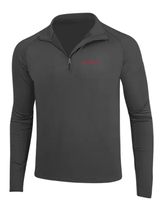 Charcoal Grey Sport Wick Stretch 1/4 Zip Pullover w/Revlon Logo