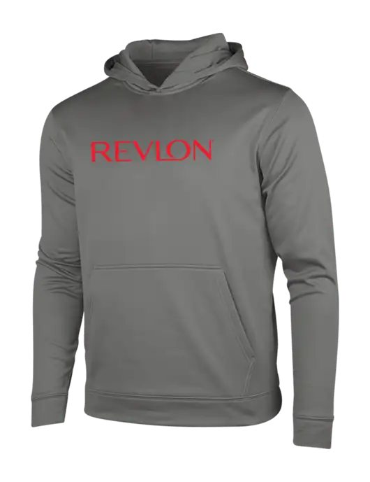 Dark Smoke Grey Sport-Wick Fleece Hooded Pullover w/Revlon Logo