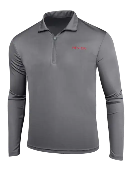 Medium Grey PosiCharge Competitor 1/4 Zip Pullover w/Revlon Logo