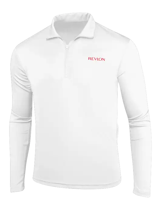 White PosiCharge Competitor 1/4 Zip Pullover w/Revlon Logo