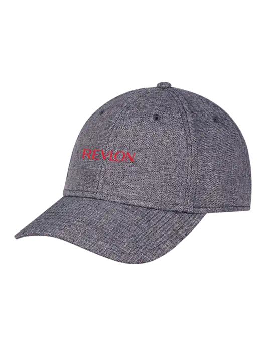 Heather Charcoal Structured Linen Look Cap Hook & Loop w/Revlon Logo
