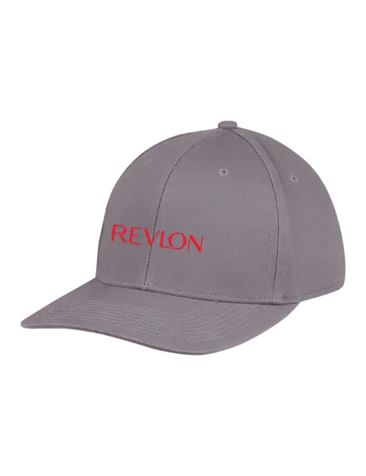 Premium Modern Structured Twill Charcoal Snapback Cap w/Revlon Logo