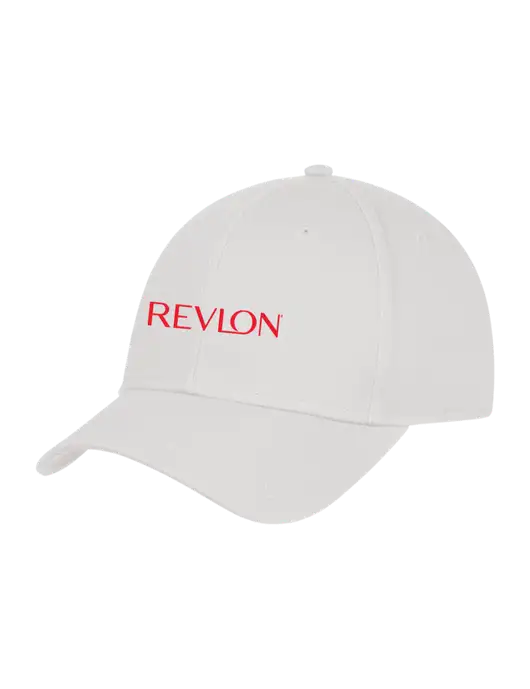 White Structured Cap Hook & Loop w/Revlon Logo