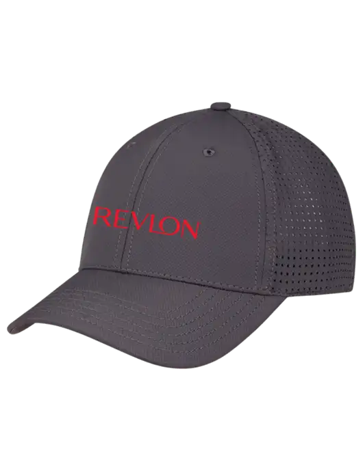 Charcoal Performance Stretchable Cap Hook & Loop w/Revlon Logo