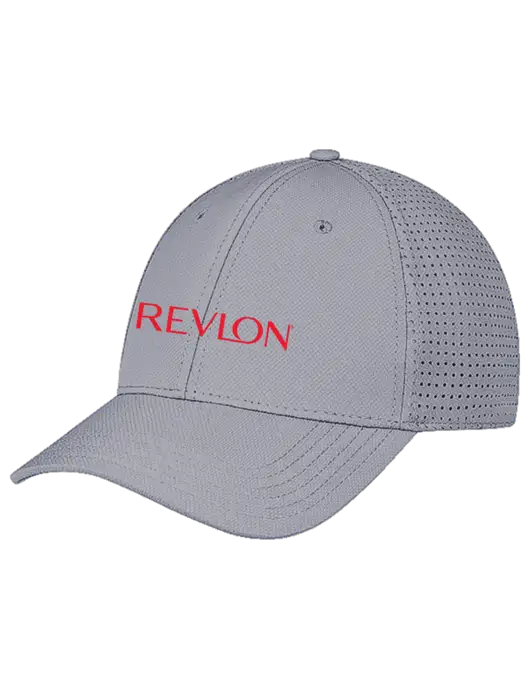 Grey Performance Stretchable Cap Hook & Loop w/Revlon Logo