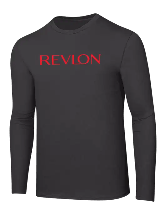 Ring Spun Charcoal 4.5 oz Long Sleeve T-Shirt w/Revlon Logo