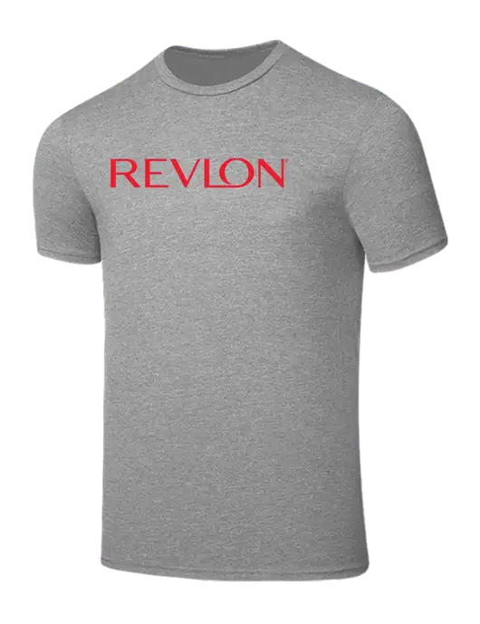 Seriously Soft Light Heather Grey T-Shirt w/Revlon Logo