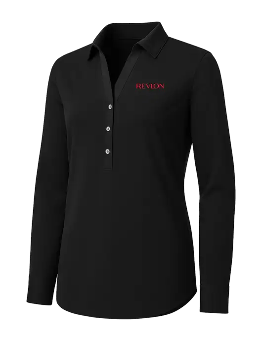 Womens Black City Stretch Shirt w/Revlon Logo
