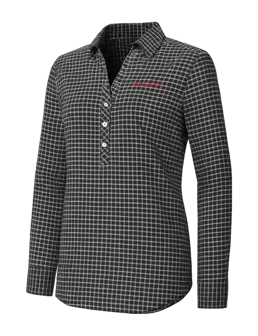 Womens Dark Grey/White City Stretch Shirt w/Revlon Logo