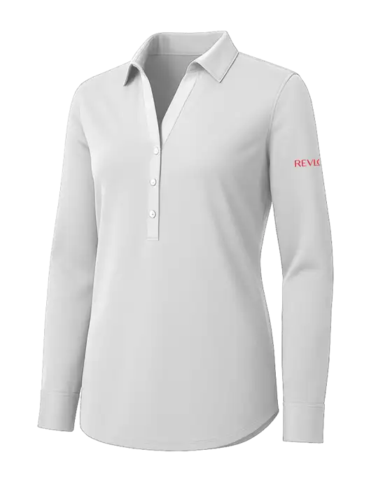 Womens White City Stretch Shirt w/Revlon Logo
