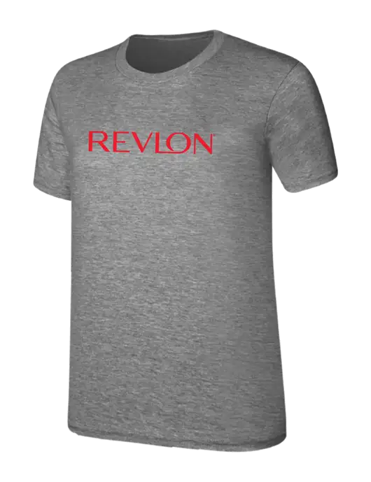 Womens Ring Spun Light Grey Heather 4.5 oz T-Shirt w/Revlon Logo