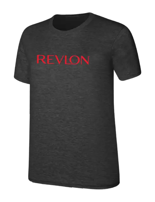 Womens Ring Spun Dark Heather Grey 4.5 oz T-Shirt w/Revlon Logo