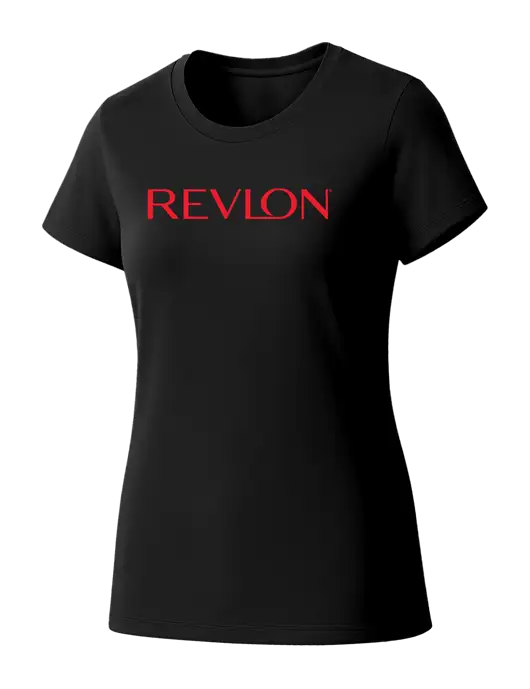 Womens Seriously Soft Black T-Shirt w/Revlon Logo