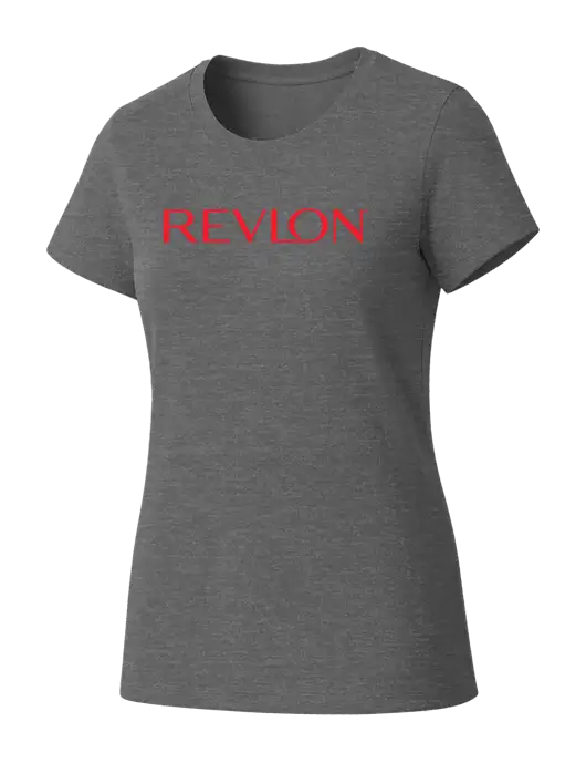 Womens Seriously Soft Grey Frost T-Shirt w/Revlon Logo