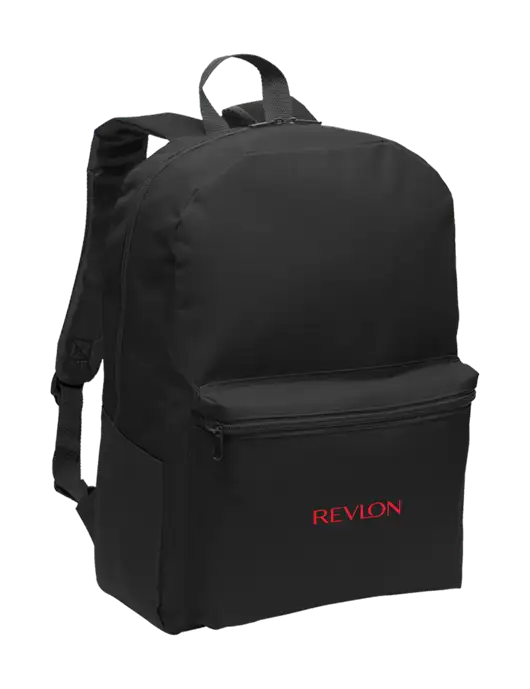 Casual Black Lightweight Laptop Backpack w/Revlon Logo
