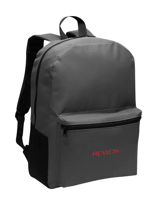 Casual Dark Charcoal Lightweight Laptop Backpack w/Revlon Logo