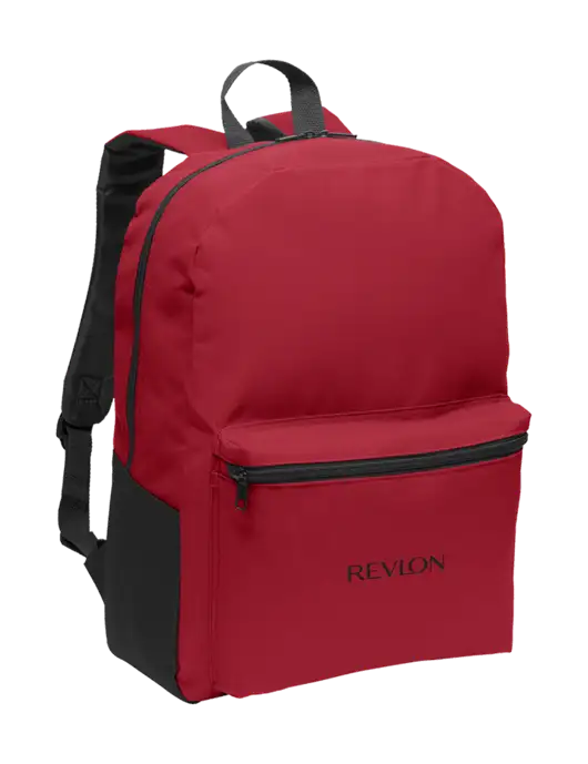 Casual Red Lightweight Laptop Backpack w/Revlon Logo