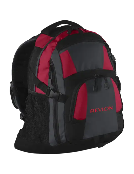 Urban Red/Grey/Black Laptop Backpack w/Revlon Logo