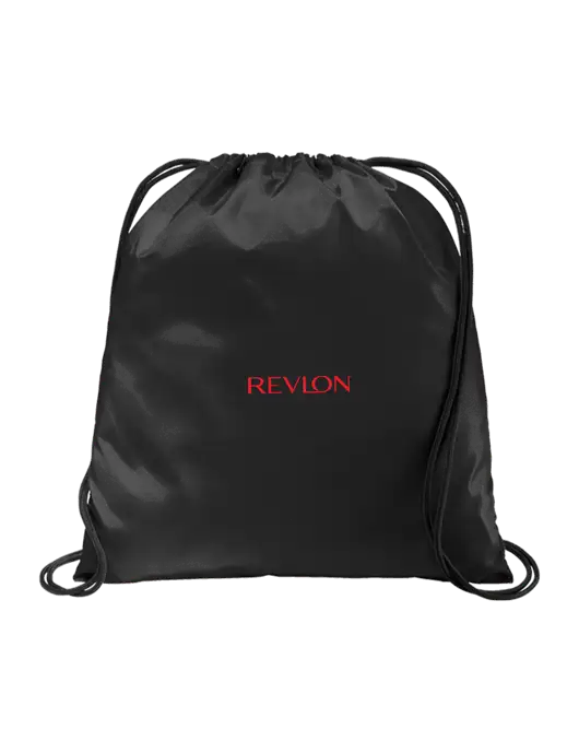 Drawstring  Black Cinch Pack w/Revlon Logo