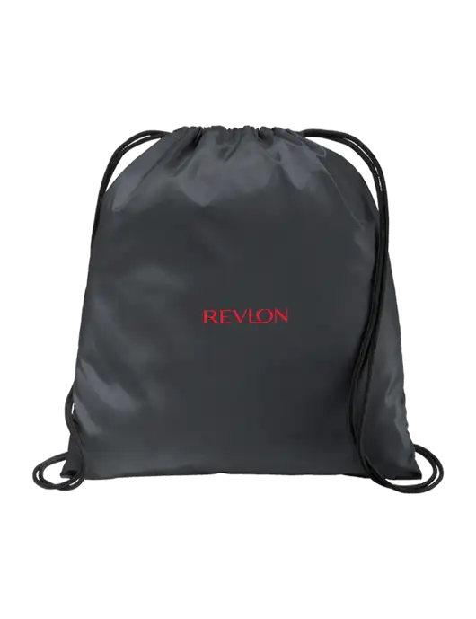 Drawstring  Graphite Grey Cinch Pack w/Revlon Logo