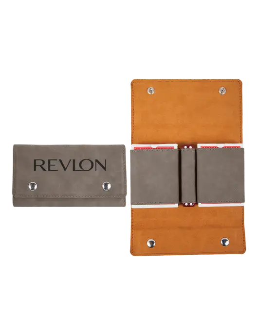 Grey Leatherette Card & Dice Set w/Revlon Logo
