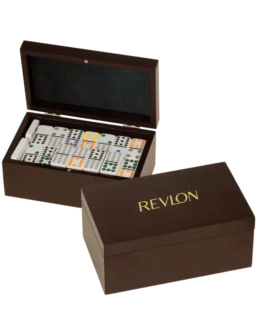 Rosewood Double Twelves 91 Piece Dominos Set w/Revlon Logo