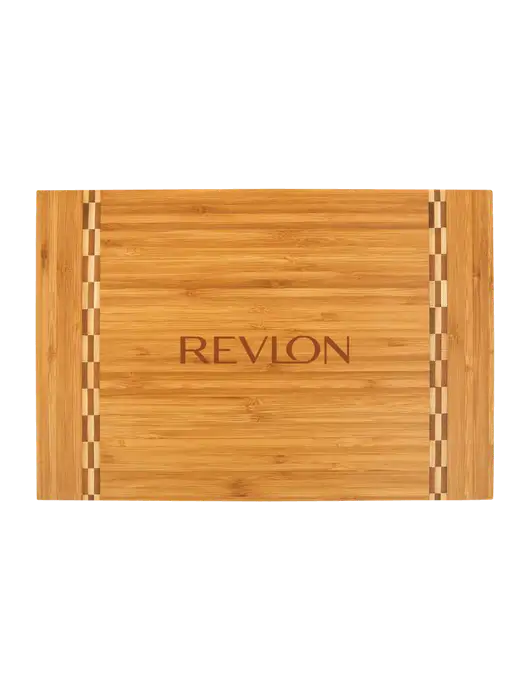 Bamboo Cutting Board with Butcher Block Inlay, 15 x 10.25 w/Revlon Logo