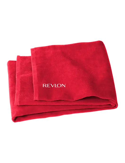 Red Beach Towel w/Revlon Logo