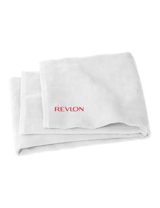 White Beach Towel w/Revlon Logo