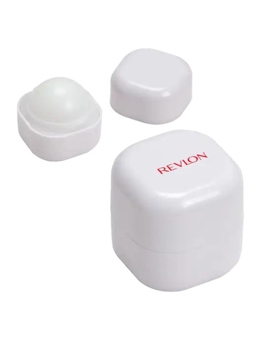 White Chap Cube Vanilla Lip Balm w/Revlon Logo