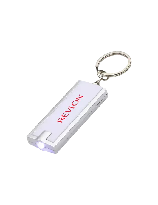 Simple Touch White LED Keychain w/Revlon Logo