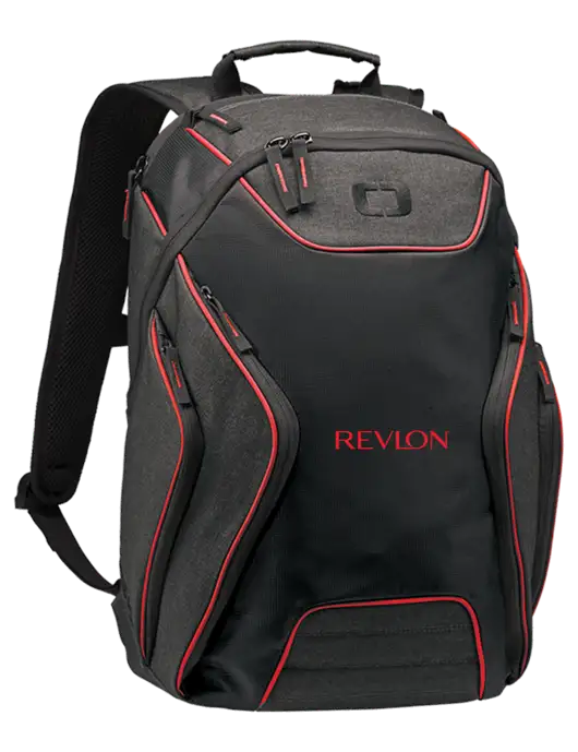 OGIO Red/Heather Grey Hatch Laptop Backpack
 w/Revlon Logo